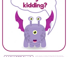 Cartoon madness monster with text box vector 04