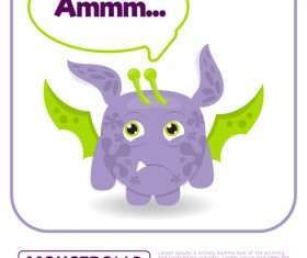 Cartoon madness monster with text box vector 05