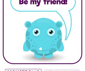 Cartoon madness monster with text box vector 06