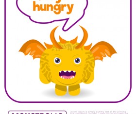 Cartoon madness monster with text box vector 07