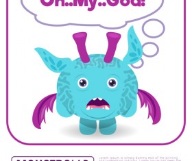 Cartoon madness monster with text box vector 10