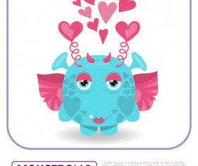 Cartoon madness monster with text box vector 11