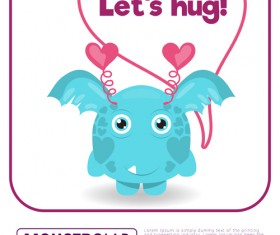 Cartoon madness monster with text box vector 12