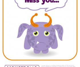 Cartoon madness monster with text box vector 13