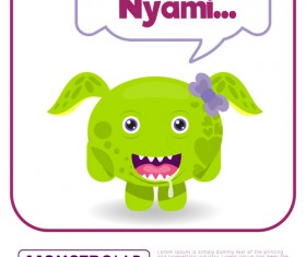 Cartoon madness monster with text box vector 14