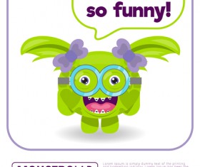 Cartoon madness monster with text box vector 15