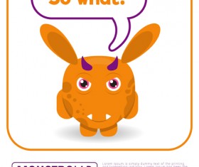 Cartoon madness monster with text box vector 16