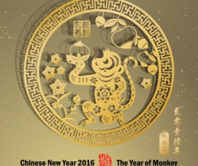 Chinese new year 2016 of monkey design vector