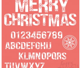 Christmas alphabet with snowflake vector