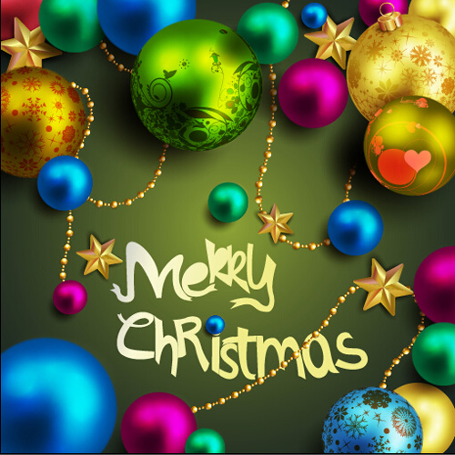 Christmas ball with golden stars background vector