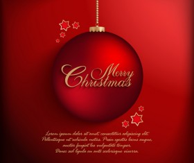 Christmas ball with stars card vector 04