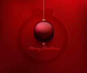 Christmas ball with stars card vector 07