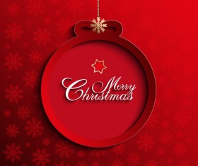 Christmas ball with stars card vector 08