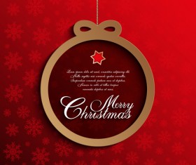 Christmas ball with stars card vector 09