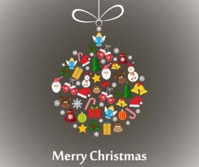 Christmas baubles cute vector material 01