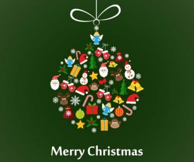 Christmas baubles cute vector material 03