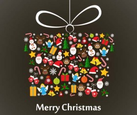 Christmas baubles cute vector material 04