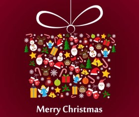 Christmas baubles cute vector material 05