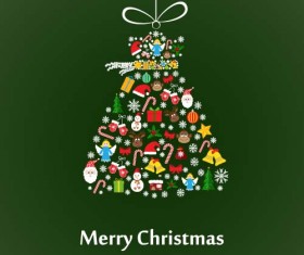 Christmas baubles cute vector material 08