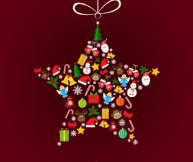 Christmas baubles cute vector material 10