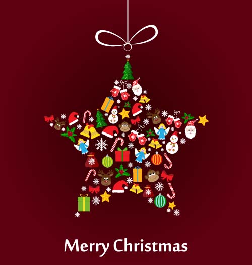 Christmas baubles cute vector material 10