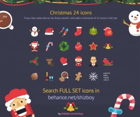 Christmas baubles icons set
