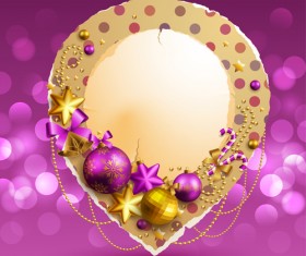 Christmas baubles text box vector graphics 02