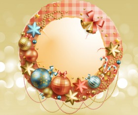 Christmas baubles text box vector graphics 06