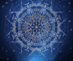 Christmas blue background with snowflake pattern vector 02