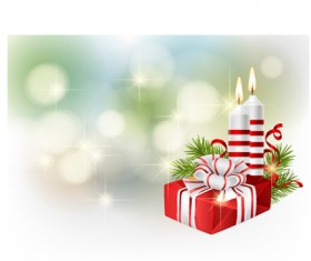 Christmas candle with baubles vectors 05