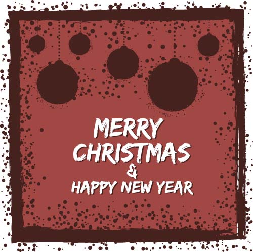 Christmas cards grunge styles vector 01