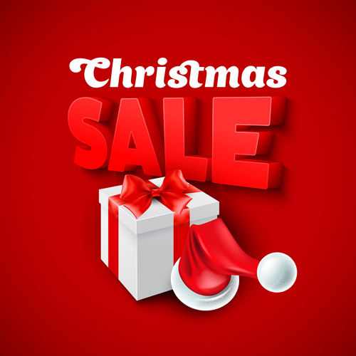 Christmas discounts sale vector material 02