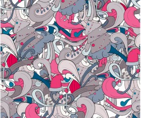 Christmas elements with doodle seamless pattern vector 02