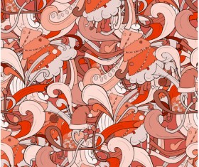 Christmas elements with doodle seamless pattern vector 06