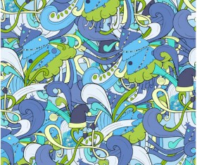 Christmas elements with doodle seamless pattern vector 09