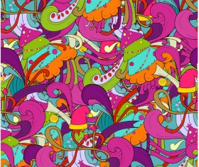Christmas elements with doodle seamless pattern vector 14