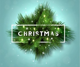 Christmas fir branches art background vector 02