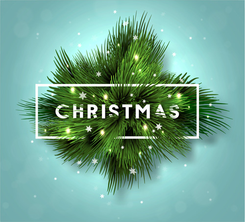 Christmas fir branches art background vector 02