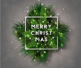 Christmas fir branches art background vector 04