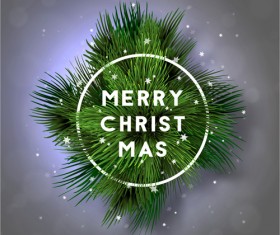 Christmas fir branches art background vector 05