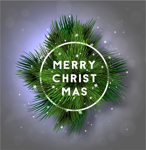 Christmas fir branches art background vector 05