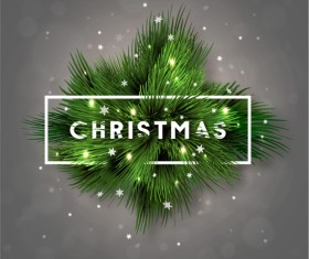 Christmas fir branches art background vector 06