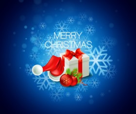 Christmas gift boxs with blue background art vector