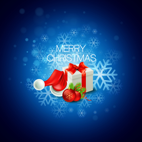 Christmas gift boxs with blue background art vector