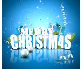 Christmas gift boxs with confetti vector material