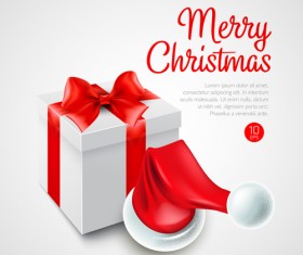 Christmas gift boxs with red cap vector 01