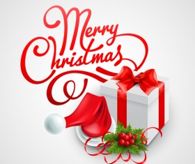 Christmas gift boxs with red cap vector 02