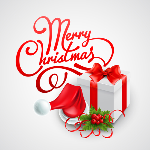 Christmas gift boxs with red cap vector 02