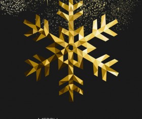 Christmas golden snowflake with blackground vector