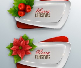 Christmas layered banners vector 02
